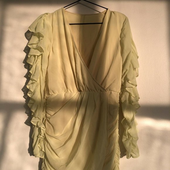 NBD Indira Mini Dress Pastel Yellow Party Cocktail - Picture 5 of 7